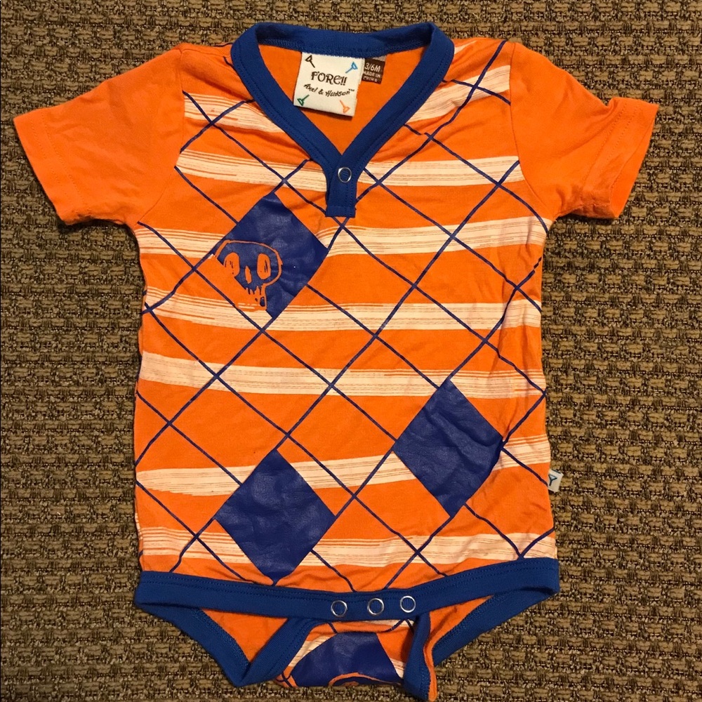 Golfer Punk Onesie! Argyle and Skulls! Like New!!